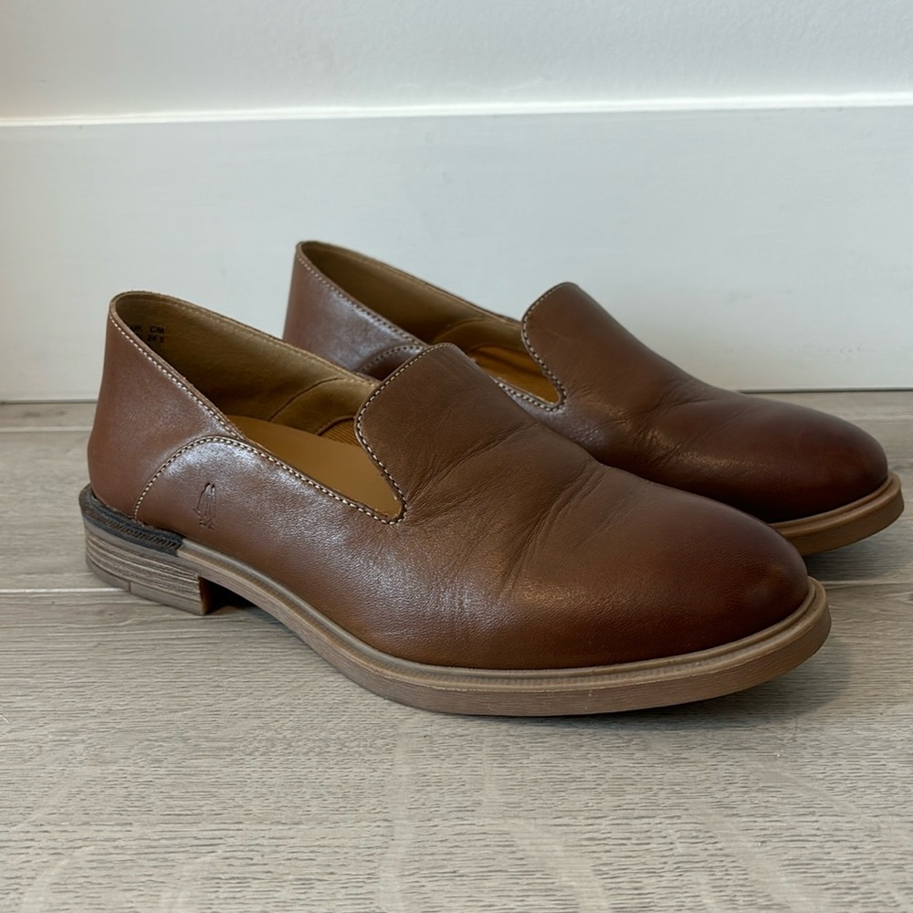 Hush Puppies Brown Leather Slip On Shoes